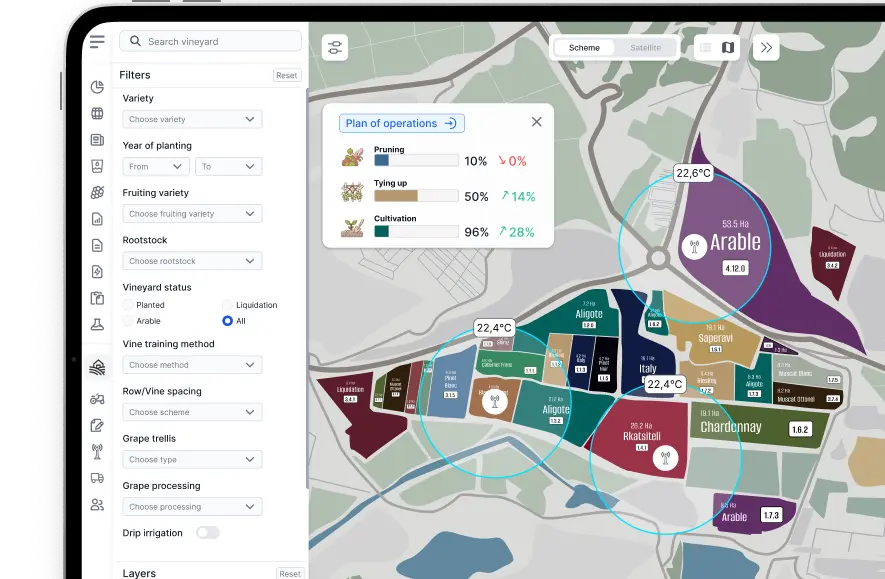 Digital winery interface